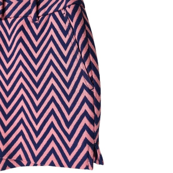 Ann Taylor LOFT Cotton Chevron Riviera Shorts in Pink/Navy - Picture 7 of 13